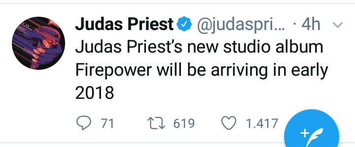 O Judas Priest divulgou no Twitter as novidades