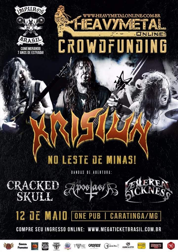 Ação crowdfunding para viabilizar evento com a banda Krisiun no leste de Minas Gerais