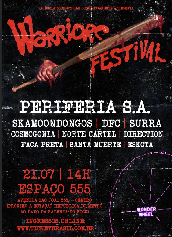 No Espaço 555, Warriors Festival reúne 10 bandas da nova e velha geração do punk, hardcore e crossover no dia 21 de julho