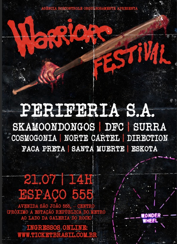 No Espaço 555, Warriors Festival reúne 10 bandas da nova e velha geração do punk, hardcore e crossover no dia 21 de julho No Espaço 555, Warriors Festival reúne 10 bandas da nova e velha geração do punk, hardcore e crossover no dia 21 de julho