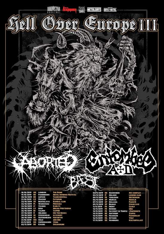 “Com um novo álbum na bagagem, que será lançado no dia 30 de agosto, vamos fazer uma turnê europeia com nossos amigos do ABORTED e do BAEST! Vemos vocês na estrada, headbangers! “Com um novo álbum na bagagem, que será lançado no dia 30 de agosto, vamos fazer uma turnê europeia com nossos amigos do ABORTED e do BAEST! Vemos vocês na estrada, headbangers!