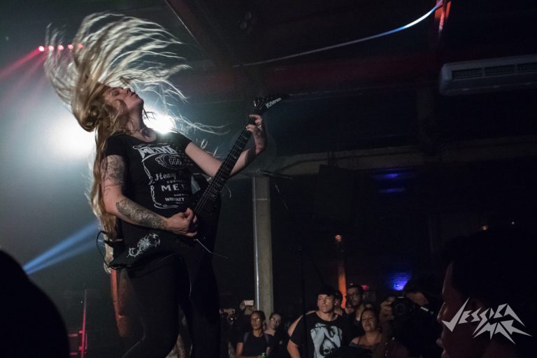 A banda de Thrash/Death Metal Nervosa se apresenta na comedoria do Sesc Pompéia no Festival Minas no Front, em São Paulo, na noite de sábado, dia 02  de Novembro de 2019.