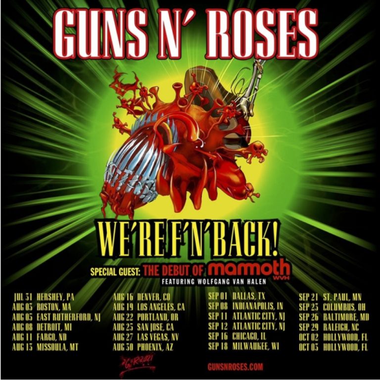 Datas de abertura da turnê com os Guns N' Roses começam dia 31 de Julho