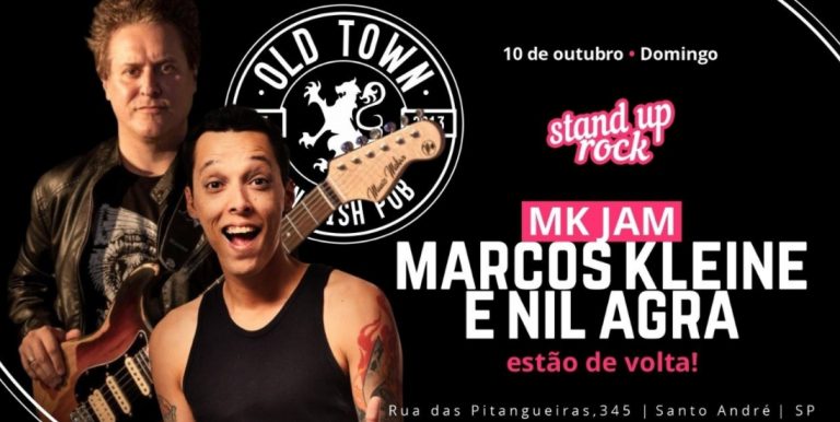 Marcos Kleine apresenta Stand Up Rock com Nil Agra em Santo André neste domingo