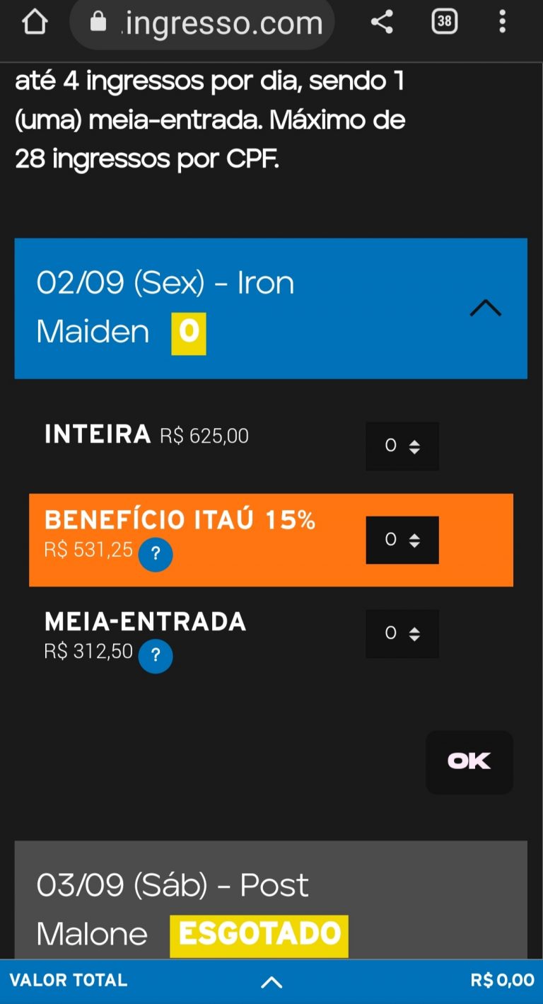 Ainda restam ingressos para o dia do Metal. Ainda restam ingressos para o dia do Metal.