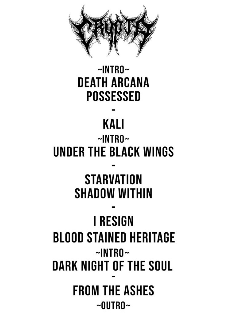 Setlist do Crypta nas apresentações do Sesc Belenzinho