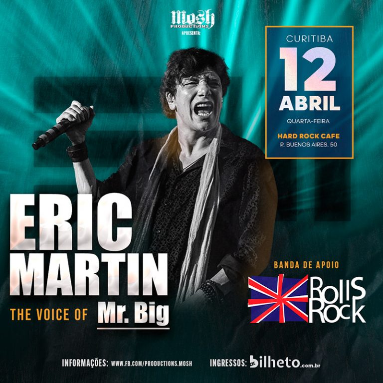 Ingressos para apresentação do eterno vocalista do Mr. Big estão à venda pela plataforma Bilheto