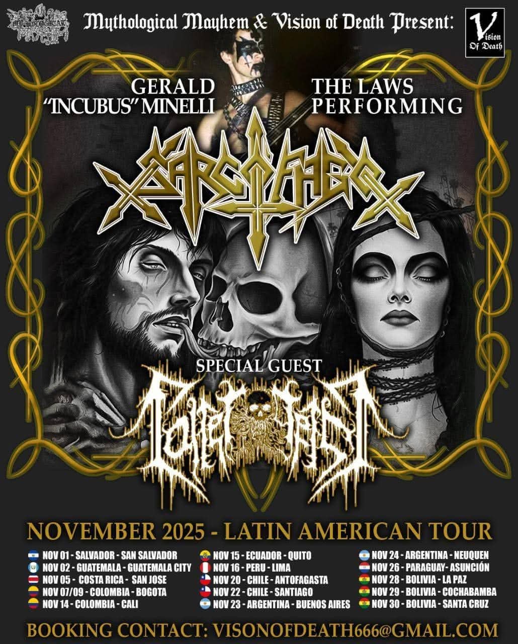 The Laws, grupo tributo ao Sarcófago com Gerald “Incubus” Minelli, anuncia tour pela América Latina